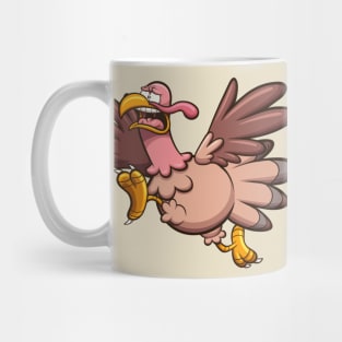 Scared Running Turkey Mug